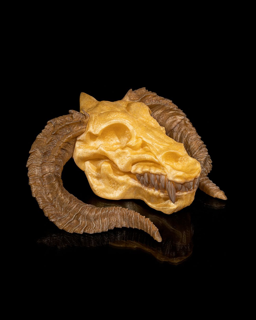 1597 - Gold Dragon Skull
