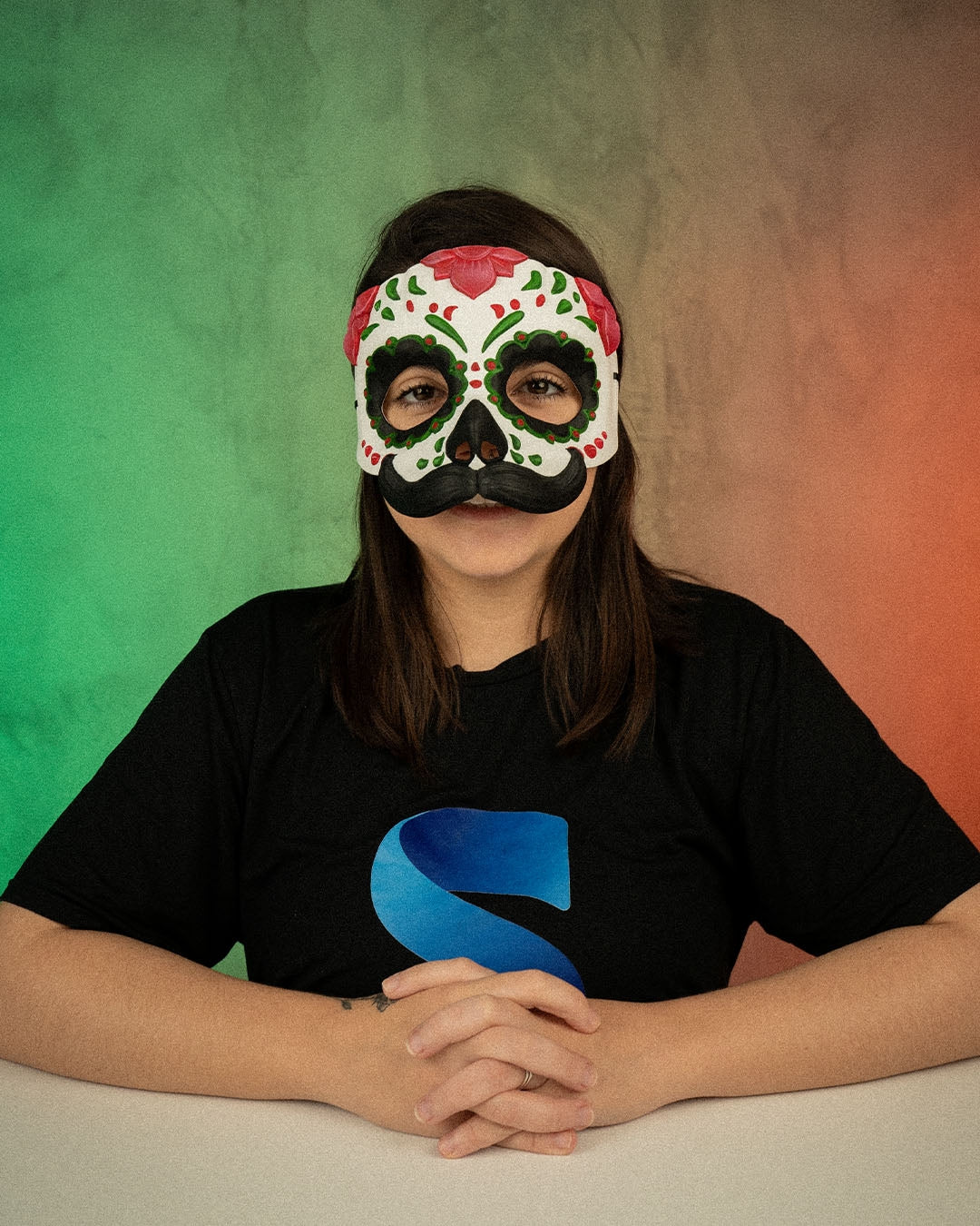2117 - Mustache Calavera Mask