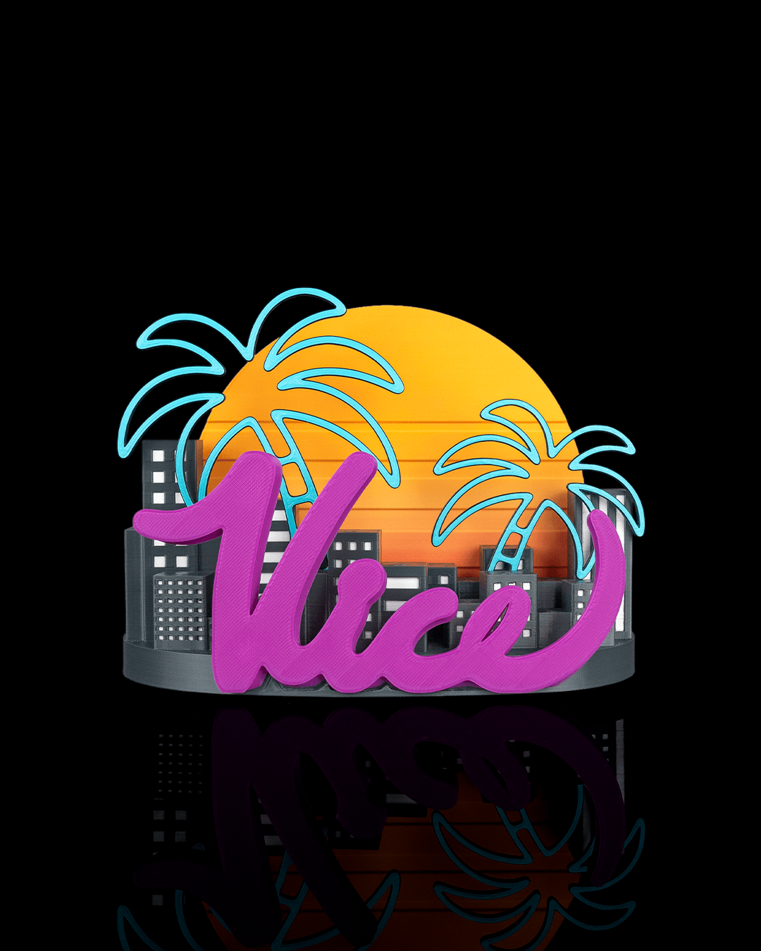 4417 - Neon Cityscape - Console Stand