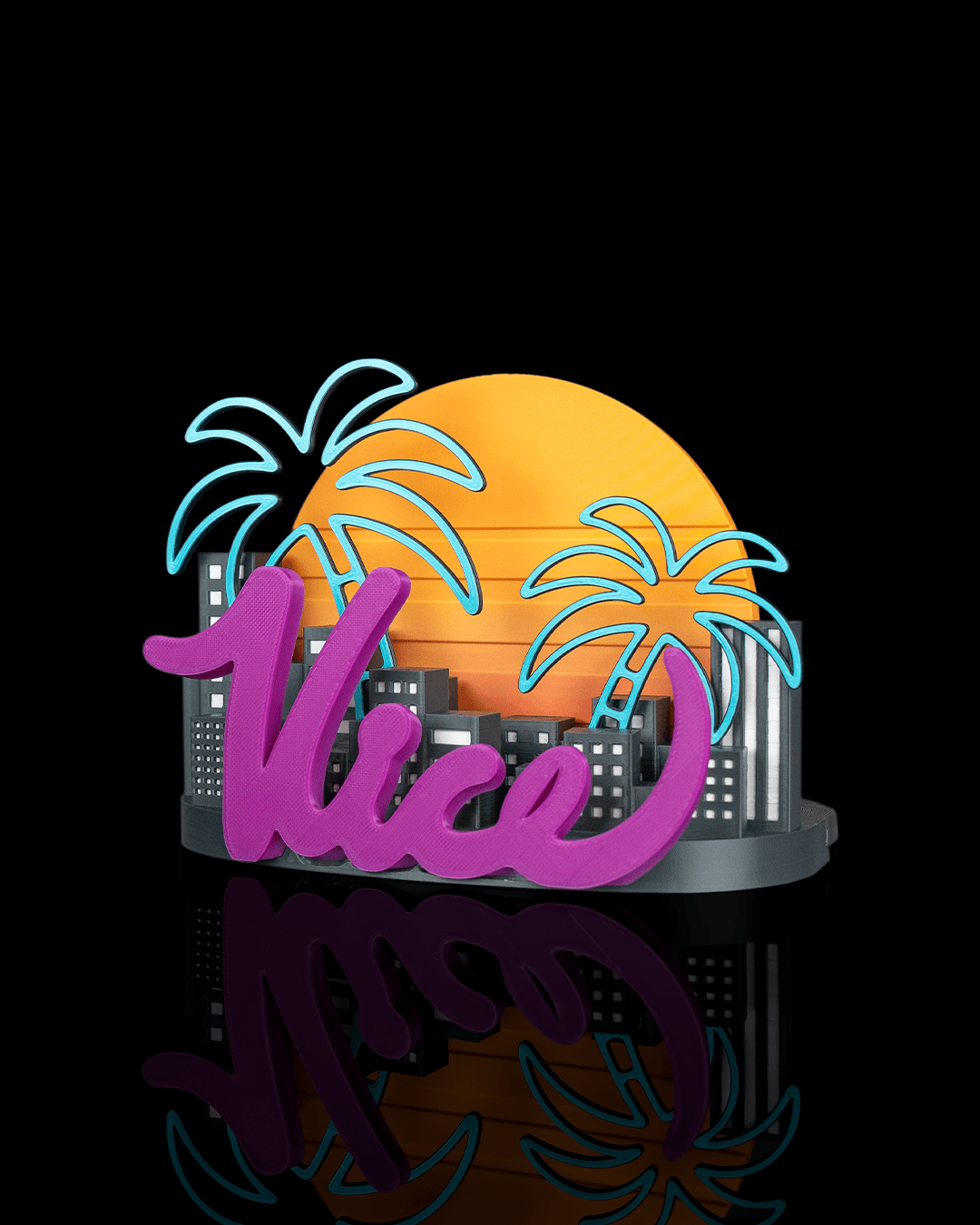 4417 - Neon Cityscape - Console Stand