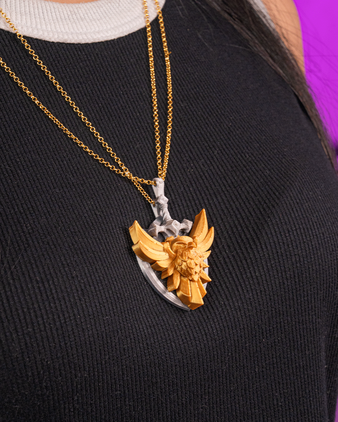 3457 - Steel & Feather - Pendants