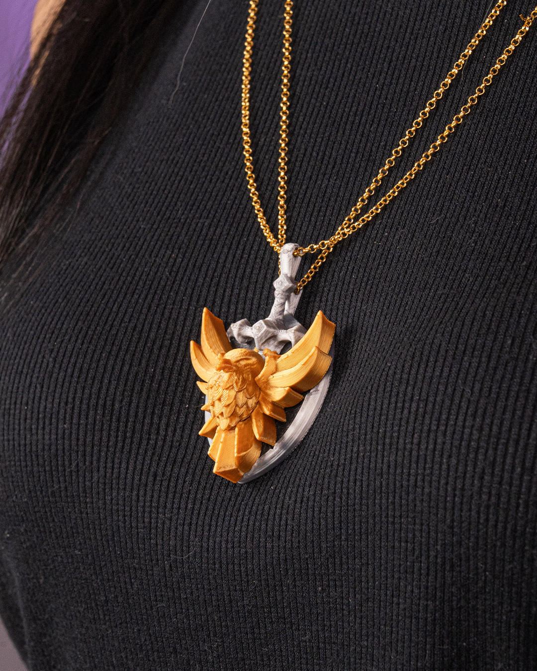 3457 - Steel & Feather - Pendants