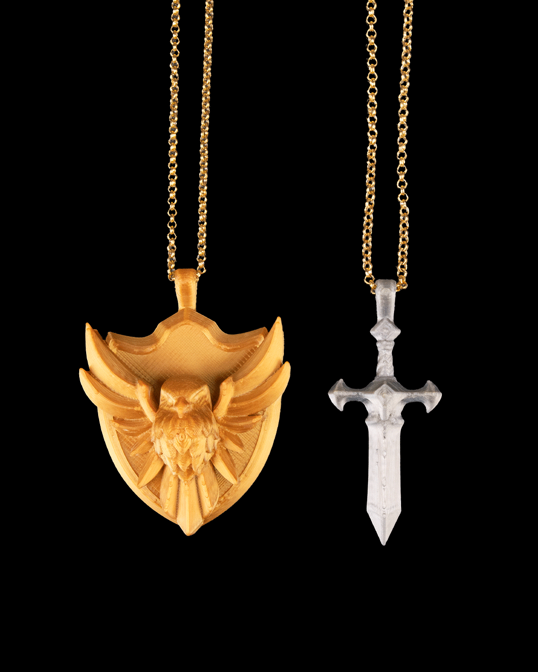 3457 - Steel & Feather - Pendants